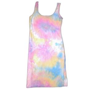 Derek Heart Multicolor Tie Dye Sleeveless Bodycon Dress 1X Pastel Plus Curvy